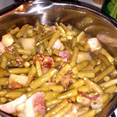 A picture of GREENBEANS WITH POTATOS,ONION.&BACON..