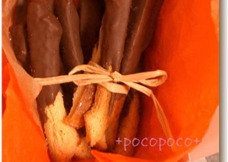 Recipe of Favorite Valentine&#39;s Day Chocolate Stick Rusks Made With Bread Crusts