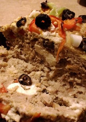 A picture of Mediterranean chicken meatloaf.