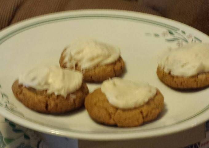 Soft Glazed Pumpkin Sugar Cookies