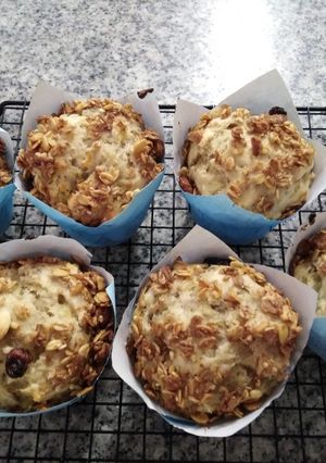รูปของ Healthy Banana Honey Muffins ❌sugar&eggs| มัฟฟินกล้วยหอมน้ำผึ้ง ❌น้ำตาล ❌เนย ❌ไข่