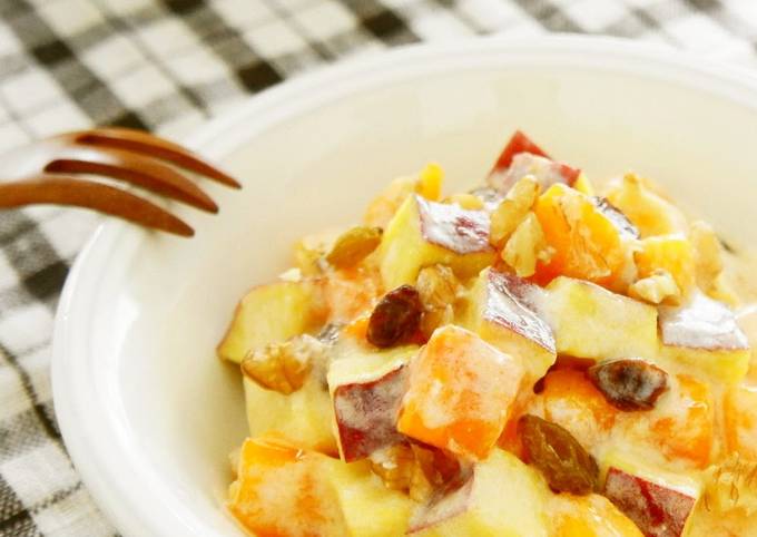 Easiest Way to Prepare Any-night-of-the-week Sweet Potato and Persimmon Salad: Great for Autumn