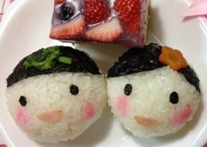 Hina Doll Prince and Princess Shaped Temari-zushi (round sushi balls)
