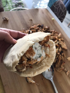 Una foto de Kebab de pollo, receta David Muñoz