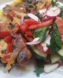 Pollo sudado con ensalada de espinacas