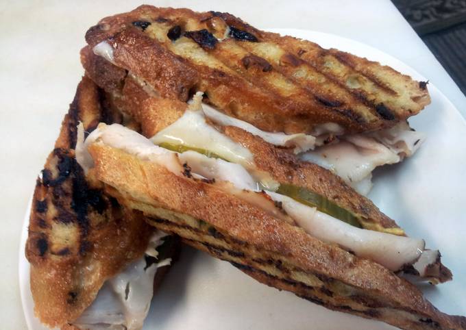 Christmas grilled turkey and cheese