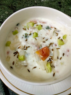 A picture of Veg raita.