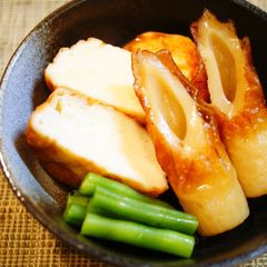 A picture of Simmered Uogashi-age and Chikuwa with Oden Hotpot Touch.