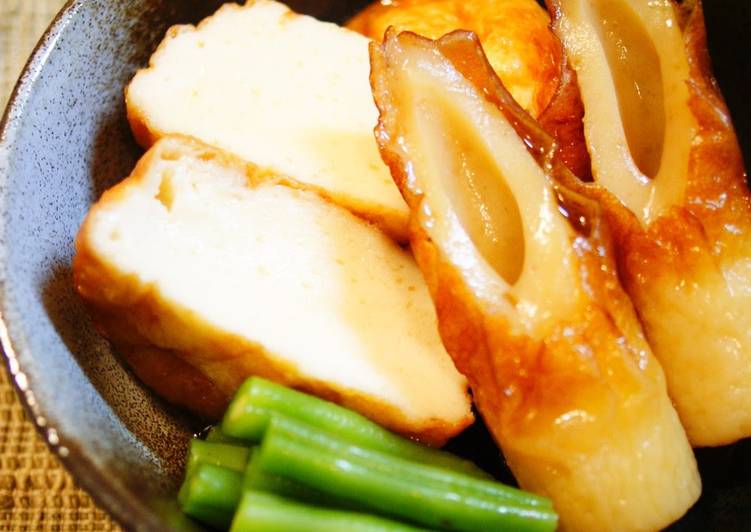 Recipe of Ultimate Simmered Uogashi-age and Chikuwa with Oden Hotpot Touch