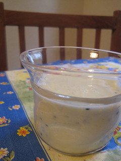 A picture of Kiwi and Banana Soy Juice.