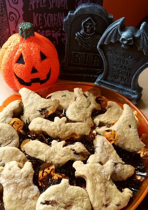 A picture of Vickys Cinnamon Pumpkin Halloween Scones, GF DF EF SF NF.