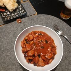 Baked Beans with Smoked Sausages A picture of Baked Beans with Smoked Sausages.