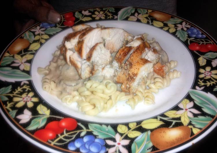 Portabella Mushroom Chicken with Pasta