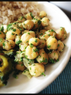 A picture of Chickpeas Cooked in Coconut Cream.