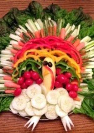 A picture of Turkey Shaped Veggie Platter.
