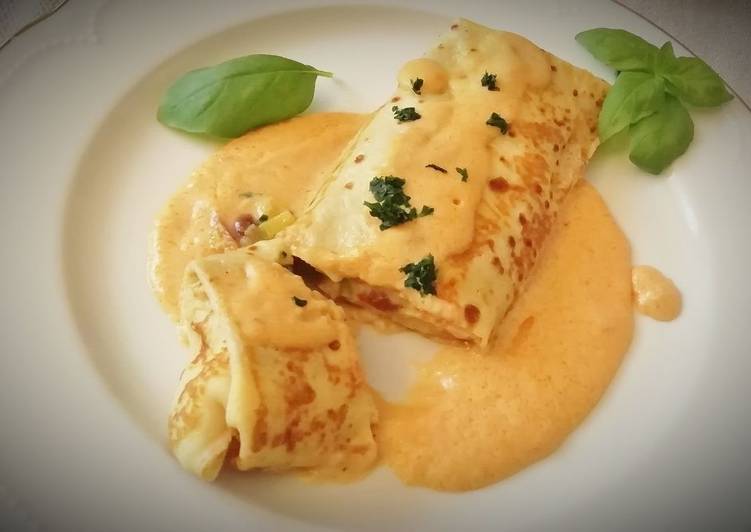 Crepes de Setas y Langostinos