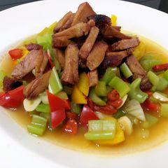 A picture of LG VEGETABLE WITH TERIYAKI ROASTED PORK.