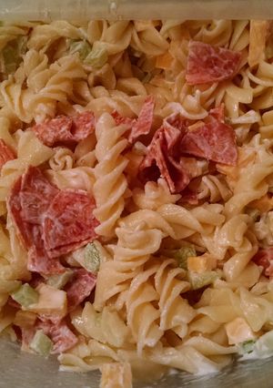 A picture of G-Ma's Simple Pasta Salad.
