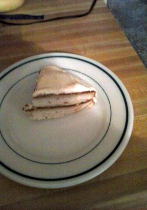 A picture of BANANA CAKE WITH CREAM CHEESE ICING.