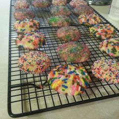 A picture of Vanilla Sugar Cookies with Sprinkles.