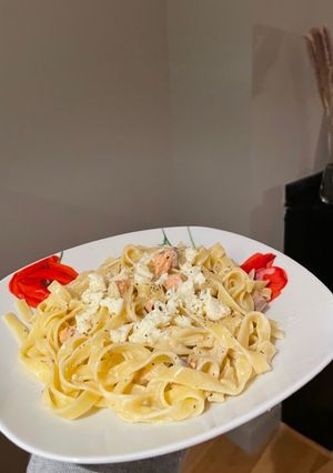 Une photo de Tagliatelles au saumon