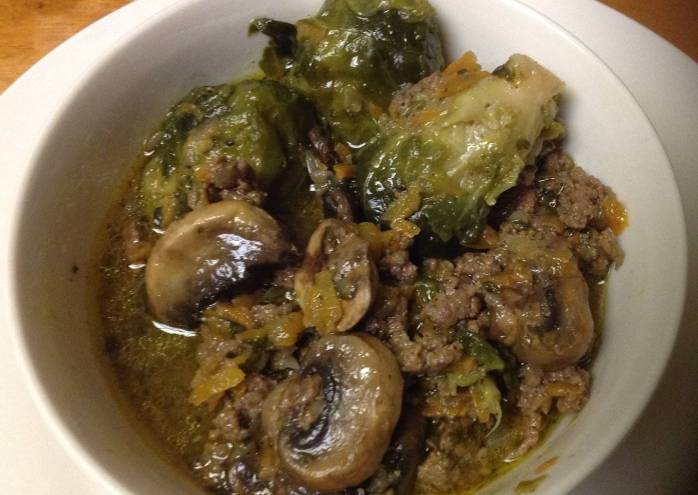 Coles de bruselas con carne molida