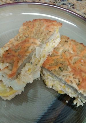 A picture of Crusted Cheesy Squash Casserole.