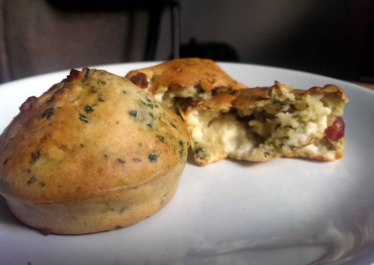 Recipe of Perfect Sophie's bacon, spinach and feta muffins