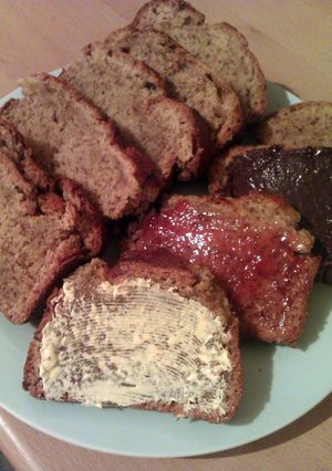 A picture of Vickys Banana Loaf Cake, GF DF EF SF NF.