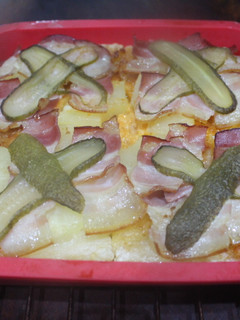 Una foto de Pastel de beicon y pepinillo