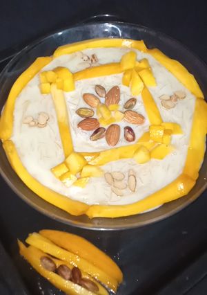 A picture of Mango dessert💕مینگو ڈیزرٹ😋.