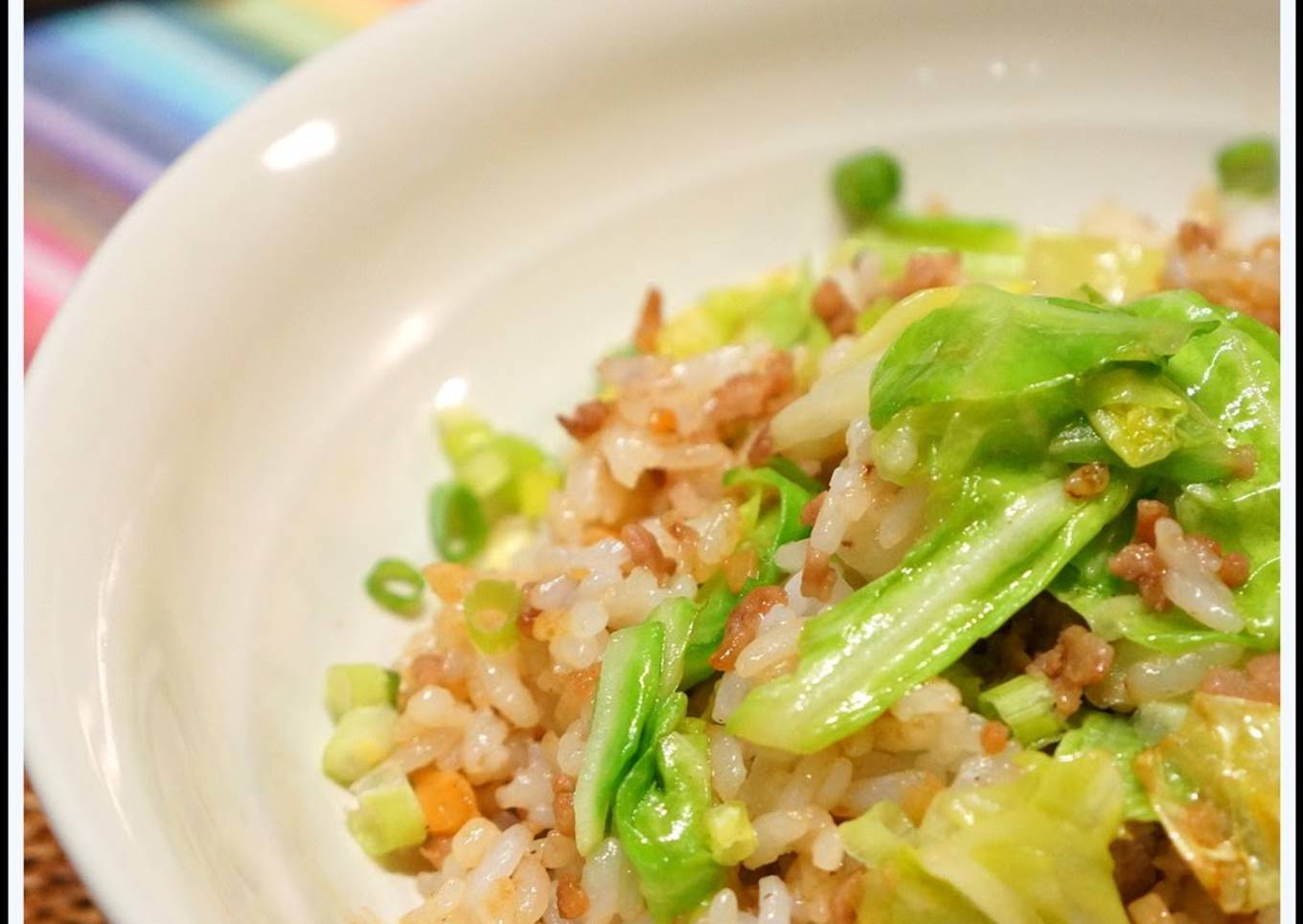 Spring Cabbage & Ground Pork Fried Rice