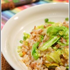 Spring Cabbage & Ground Pork Fried Rice A picture of Spring Cabbage & Ground Pork Fried Rice.