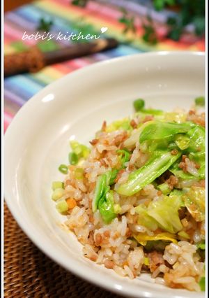 A picture of Spring Cabbage & Ground Pork Fried Rice.