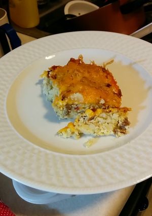 A picture of Tator Tot Breakfast Casserole.