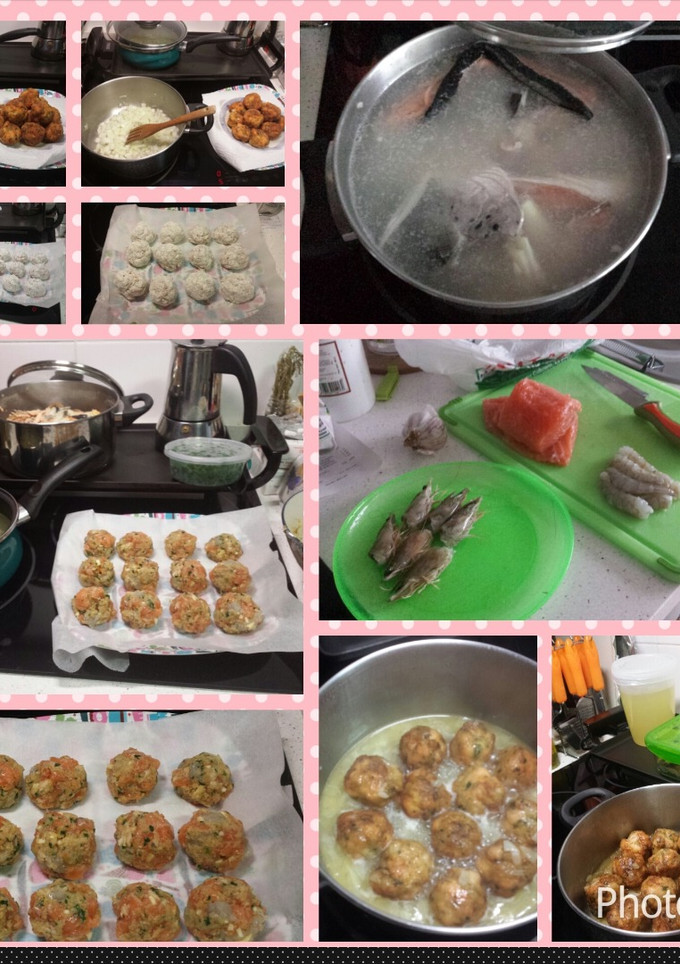 Una foto de Albóndigas de salmón y gambas