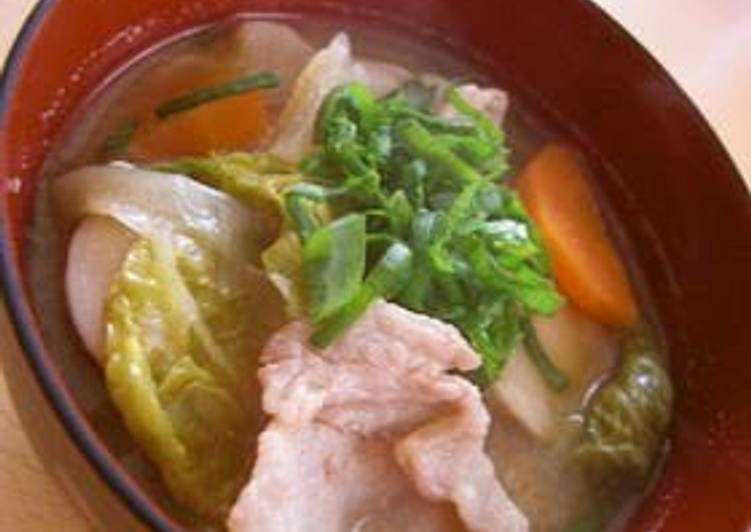 Recipe of Favorite Filling! Pork Miso Soup