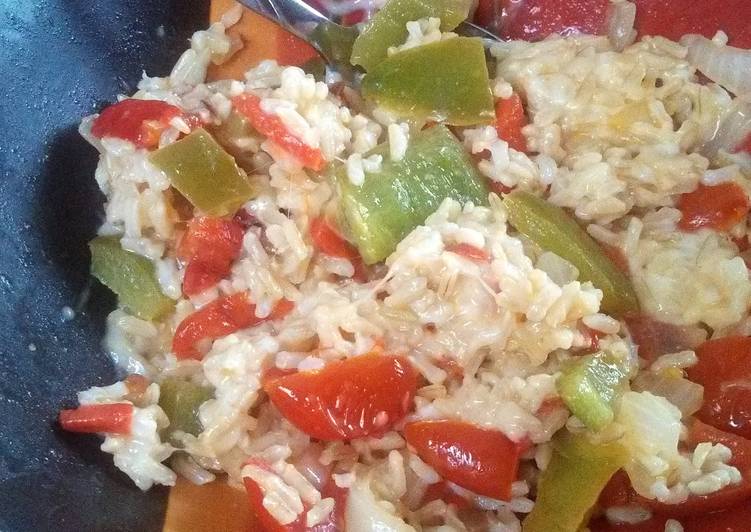 Recipe of Super Quick cheese rice with vegtables
