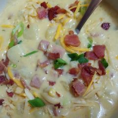 Potato Sausage & Cheese Chowder A picture of Potato Sausage & Cheese Chowder.
