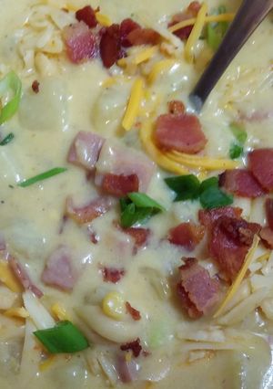 A picture of Potato Sausage & Cheese Chowder.
