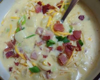 Fast Cooking Methods Potato Sausage  Cheese Chowder Home Style