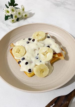 Foto resep American waffle with cream cheese