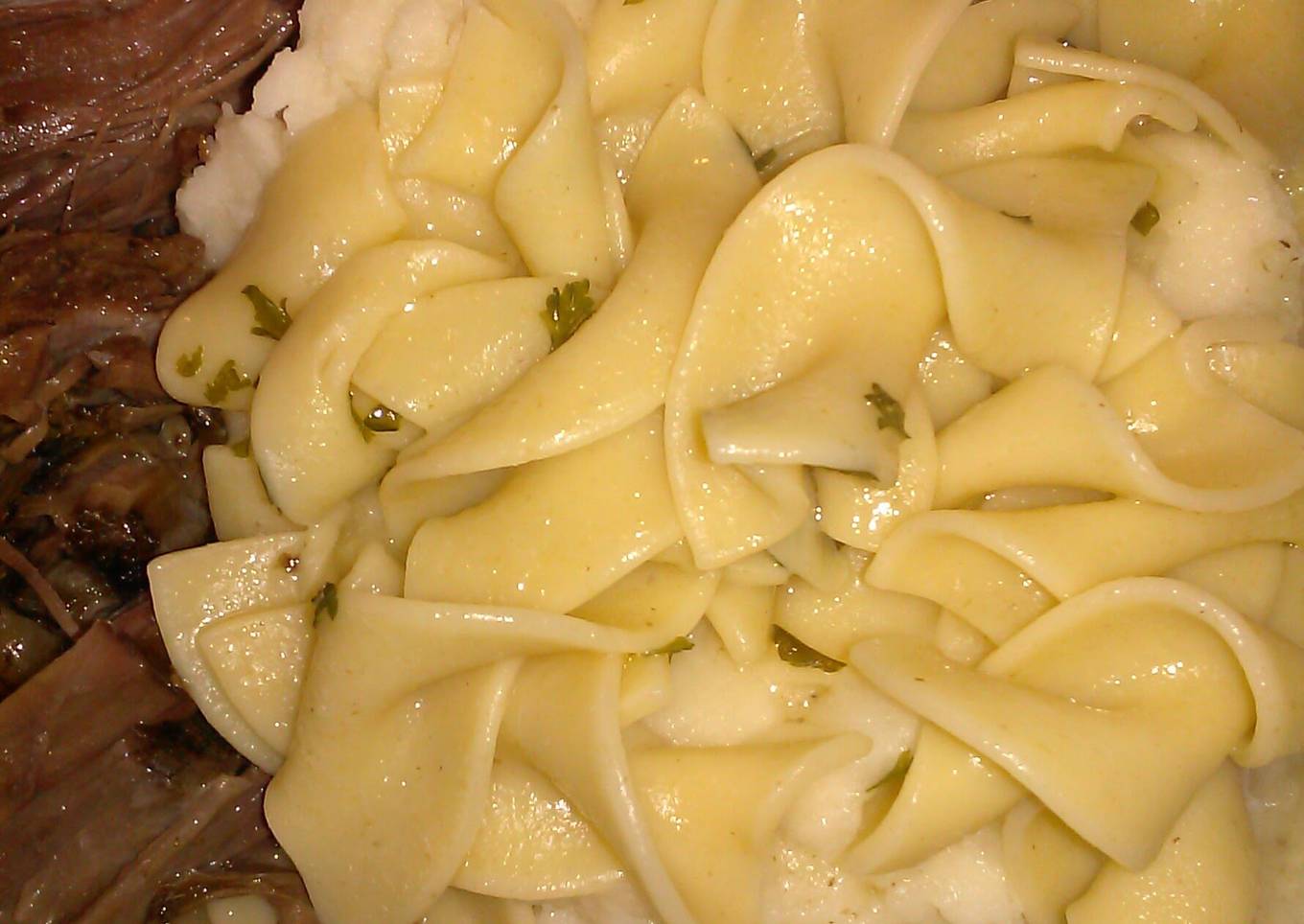 " Beef and Noodles - with Mashed Potatoes "