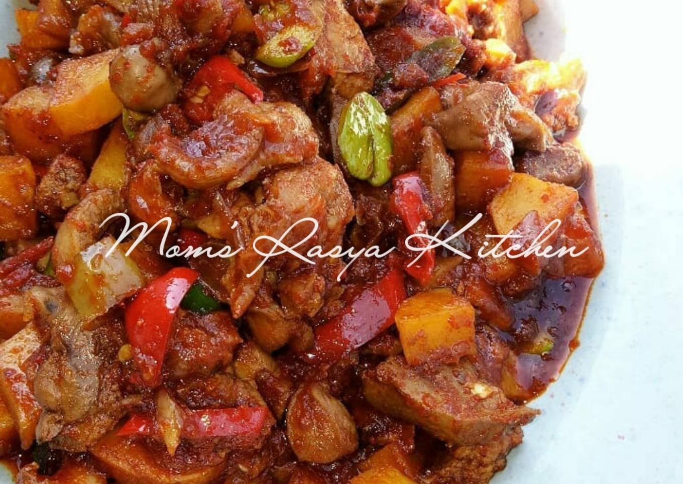 Balado ati ayam kentang