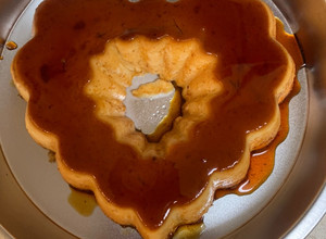 Una foto de Flan de queso