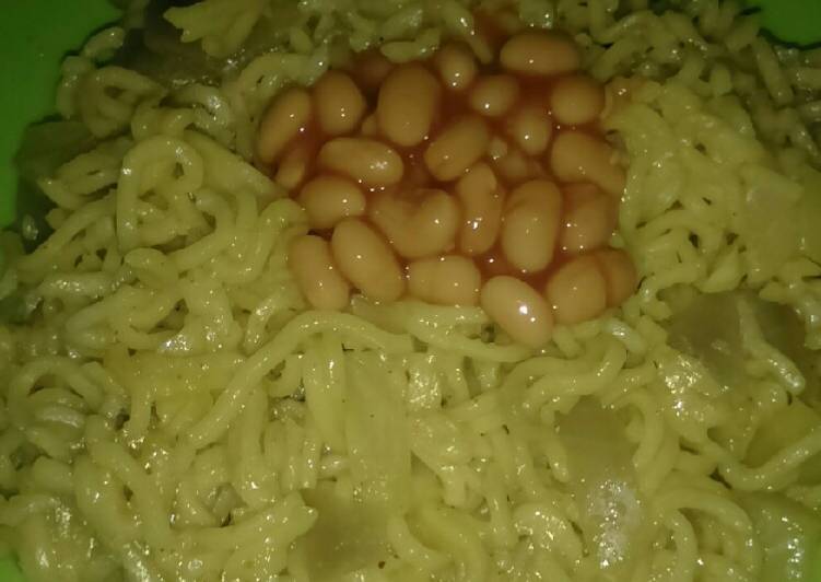 Indomie with baked beans