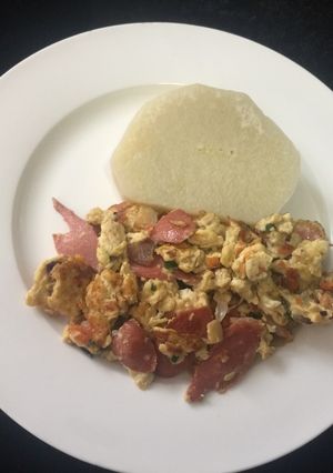 A picture of Sausage Scrambled Eggs.