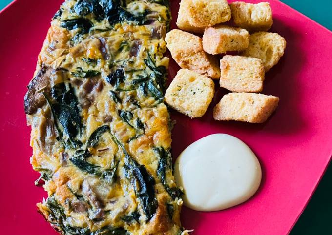 Simple Way to Make Speedy Spinach egg frittata