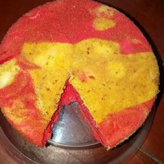 A picture of Strawberry and pineapple cake.