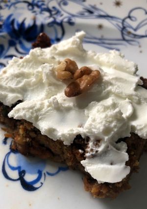 A picture of Breakfast carrot cake - can be vegan.